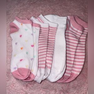Pink and White Ankle Socks Set